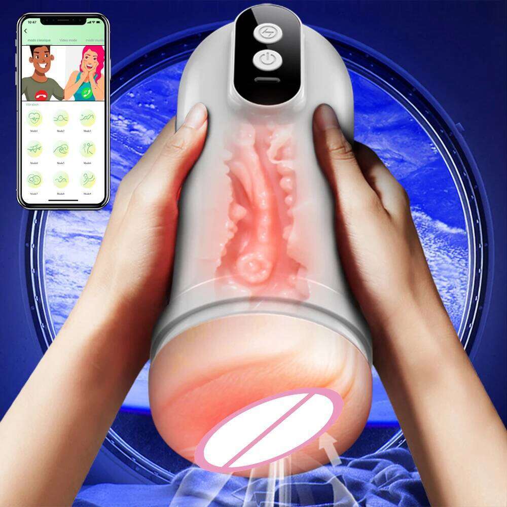 Automatic Sucking Male Masturbator Cup Vibration Blowjob Machine Men Masturbation Masturbate Sex Toys for Adult Supplies W260305