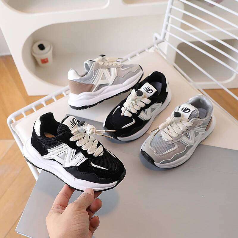 Boys Girls Soft-soled Leisure Comfortable Sports Spring and Autumn Fashion Children Thick-soled Running Shoes 26Y0304