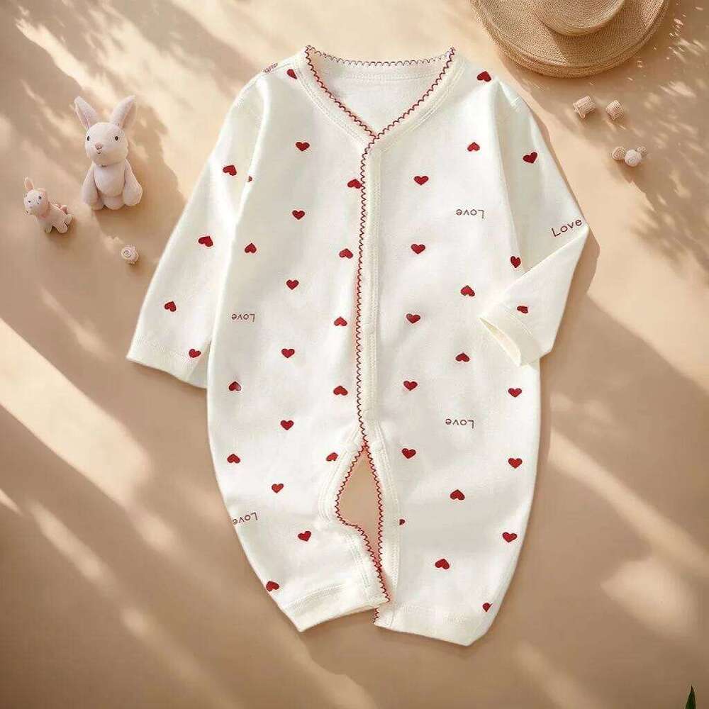 Bodysuit & One Pieces for Boys Girls Newborn Rompers Solid Color 100 Cotton 0-24M Long Sleeve Loungewear Outfit Thin Cute Design Z260306