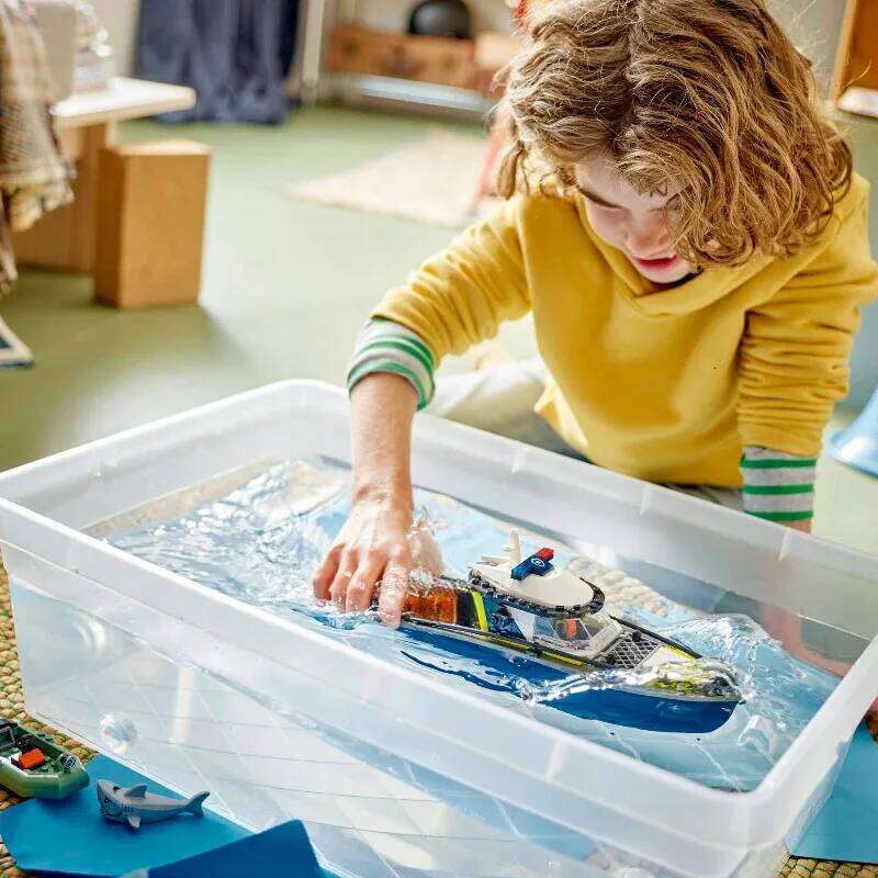 Compatible Brick Sets City Series 60456 Boat Building Blocks Police patrol boat chase Floating Sea Children's Toys Gifts Z260306