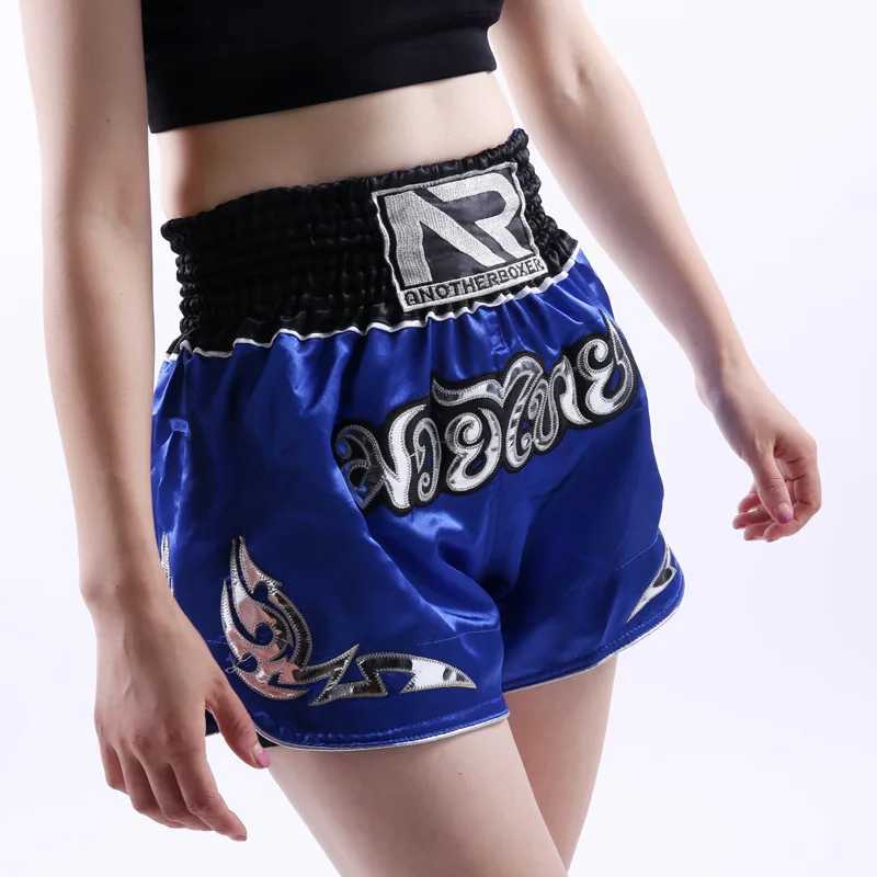 Shorts Muay Thai Satin Polyester Kick Boxing Shorts Mens Womens Kids Gym Sanda Martial Arts MMA Training Clothes BJJ Fight Pants X260306