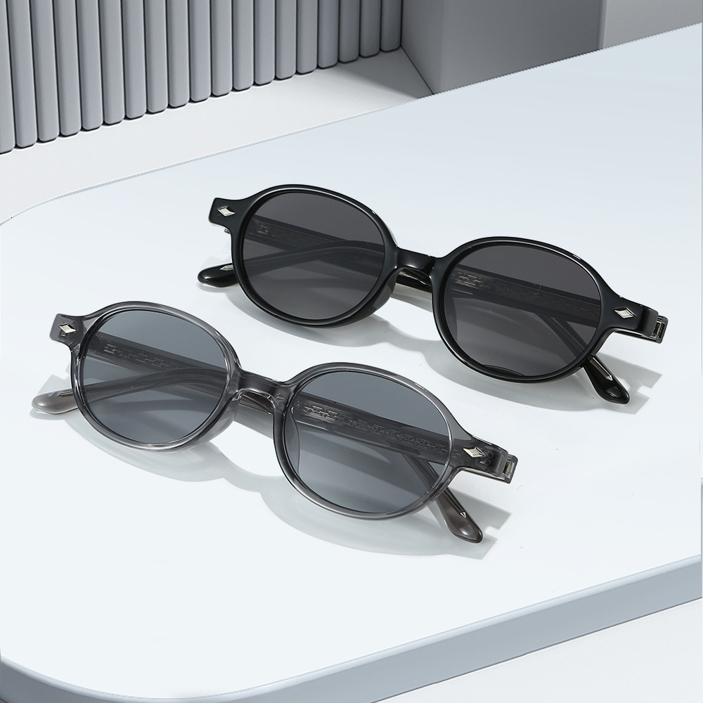 25 new models with pin-type design, European American round frame small sunglasses, TR90 frame, personalized, simple stylish for men and women