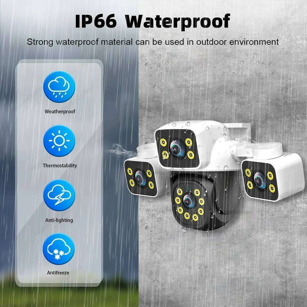 Tuya Smart 15MP Lens IP Three Screens Security Auto Tracking Wireless Alarm WIFI CCTV Surveillance Outdoor Camera 26W0306