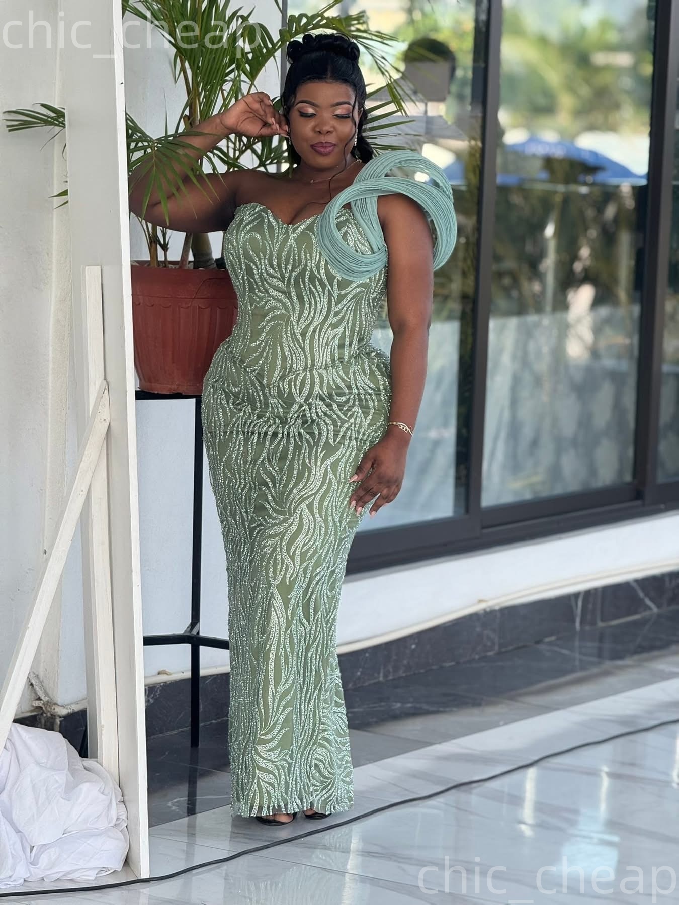 2026 plus size sage sheath mother of bride dresses one shoulder sequined evening party mamas dress vintage 50s birthday wedding guest groom mothers go