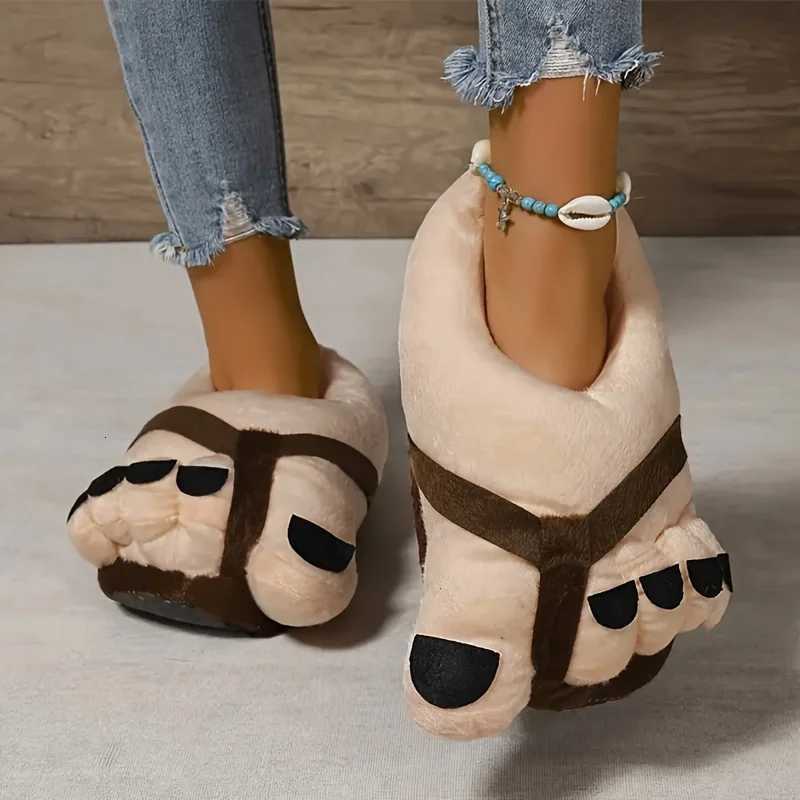 Novelty Slippers Comfortable Indoor Plush Warm Home Shoes Casual and Interesting Home Shoes Funny Big Foot Slippers S260305