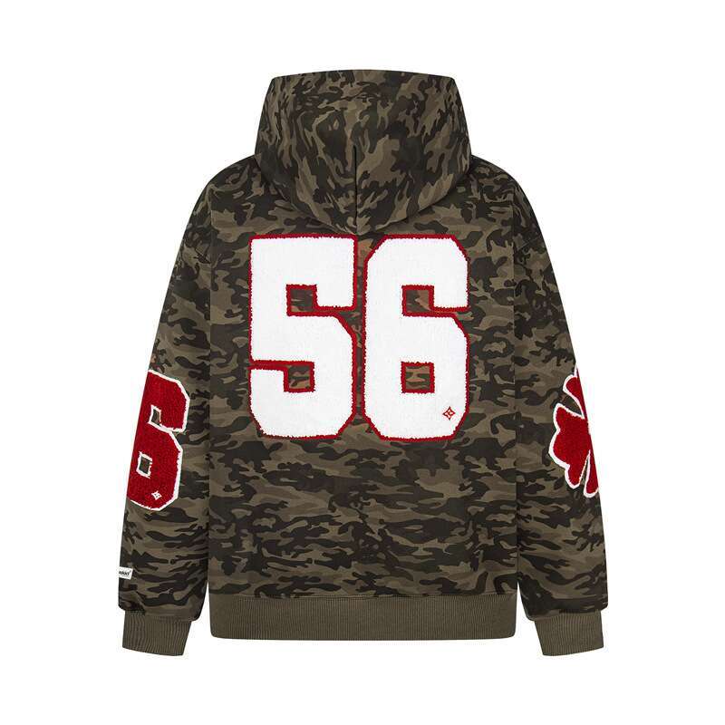 Men's Hoodies Modish Winter Sweatshirts New Real Shot American Retro Embroidery Flocking Personalized Design Hooded Sweatshirt Cardigan Men'