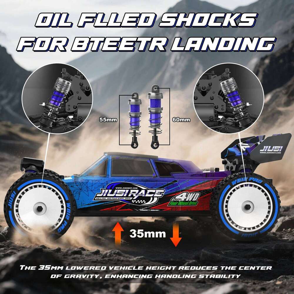 JIUSI WB12 PRO 1/12 4WD Brushless 2.4G Remote Control Racing Car 80km/h High Speed Drifting off-road Vehicle RC Toys C260305