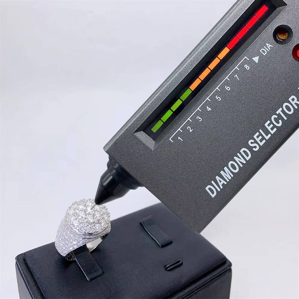 Hot Selling Hiphop Style Mens 925 Silver Moissanite Ring VVS Grade Passes Diamond Tester for Wedding Everyday Wear