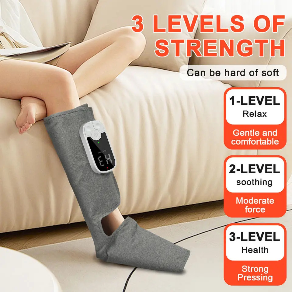 Eletric 360 Air Pressure Calf Massager Wireless Leg Massage 3 Mode Airbag Compresstion Relax Foot Calf Muscle Relieve Fatigue 260304
