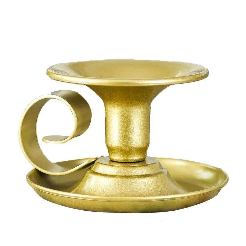 European-Style Tea Cup Metal Iron Simple Candlestick Holder Single-Head Base Tabletop Candle Holders XJ260305