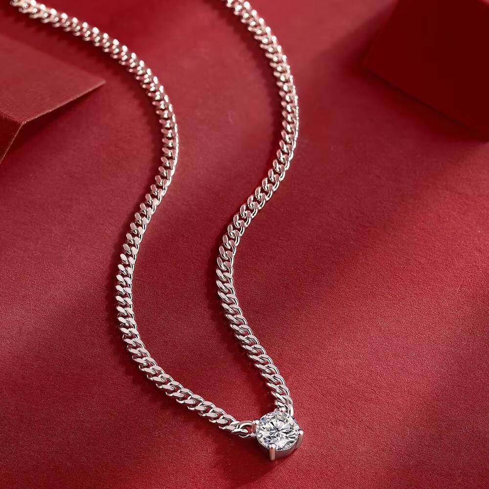 New Trend Hip Hop 925 Sterling Silver Moissanite Cuban Link Chain Minimalist Luxury Jewelry for Men Women Custom Necklace