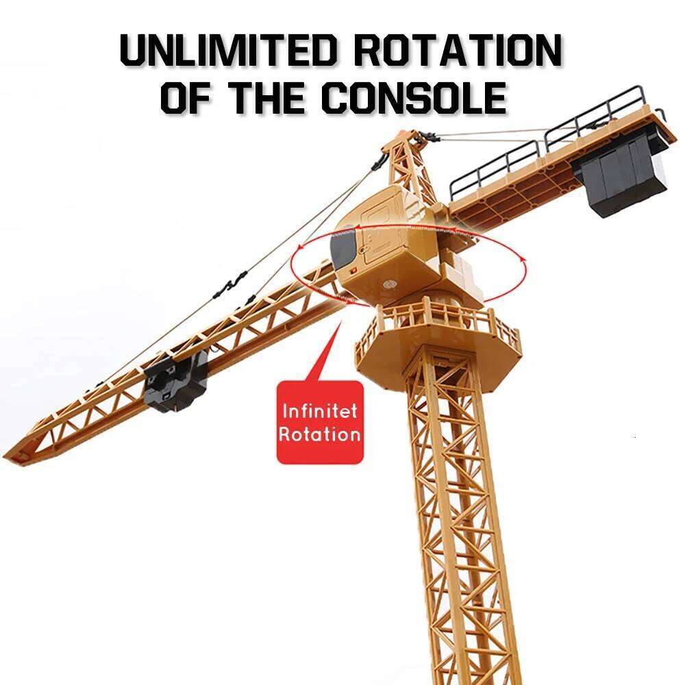 Huina 1585 Alloy Tower Crane Remote Control Car Children Electric Radio Controlled Engineering Truck Model Toys for Boys Gifts C260305