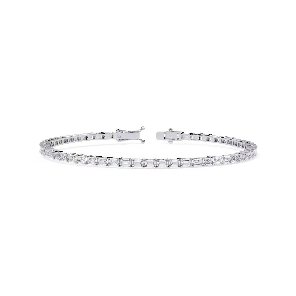 Avina Jewels 14K Rose/Yellow/White Gold Lab Grown Baguette Diamond Vintage Rhodium Plated IGI Certified Tennis Bracelet OEM
