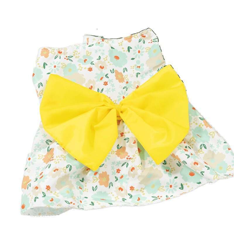 Source Manufacturer Pet Dog Clothing Puppy Print Cartoon Cute Princess Dress Cat Summer Clothes Bamubi