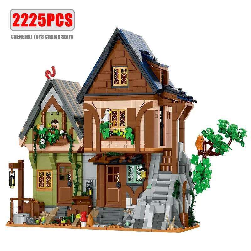 2225PCS Medieval Mystic Cabin Modular Buildings Sets Secret Cottage City Stree View Architecture Blocks Kit Gifts for Adult Kids Z260306