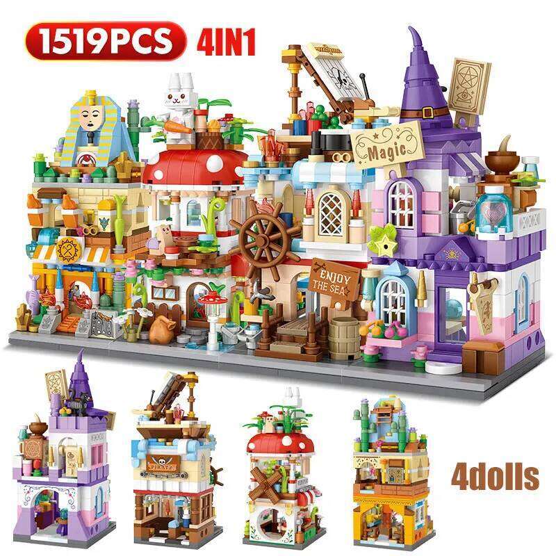 Mini City Street View Magic House Building Blocks Friends Figures Architecture Cottage Bricks Toys For Children Gifts Z260305