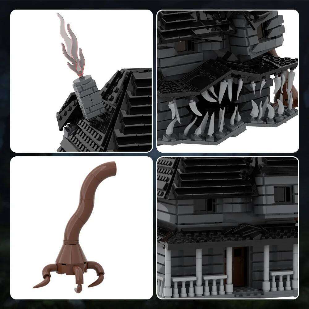 MOC Horror Monster House Building Blocks Model Haunted Hous Architecture Creativity Bricks DIY Assemble Toys Kids Halloween Gift Z260306