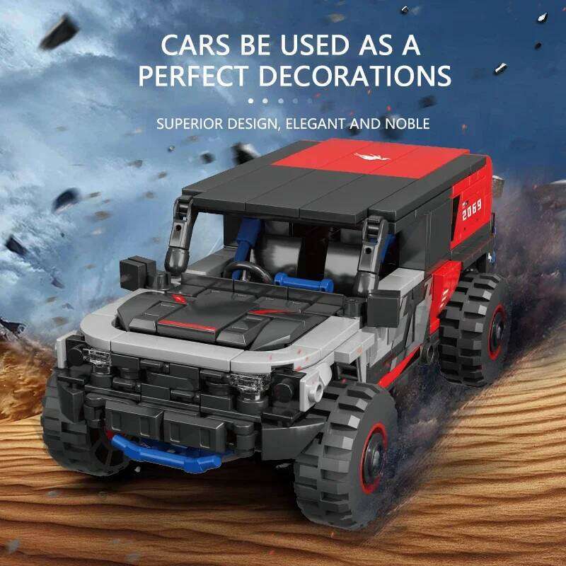 438PCS Off Road Rally Car Building Blocks City SUV Racing Vehicle Model MOC Bricks Educational DIY Toys For Kids Holiday Gifts Z260305