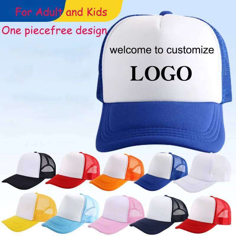 Custom Brand LOGO Personality DIY Print Trucker For Kids Net Baseball Cap Men Women Blank Mesh Adjustable Sun Hat Visor Y260304