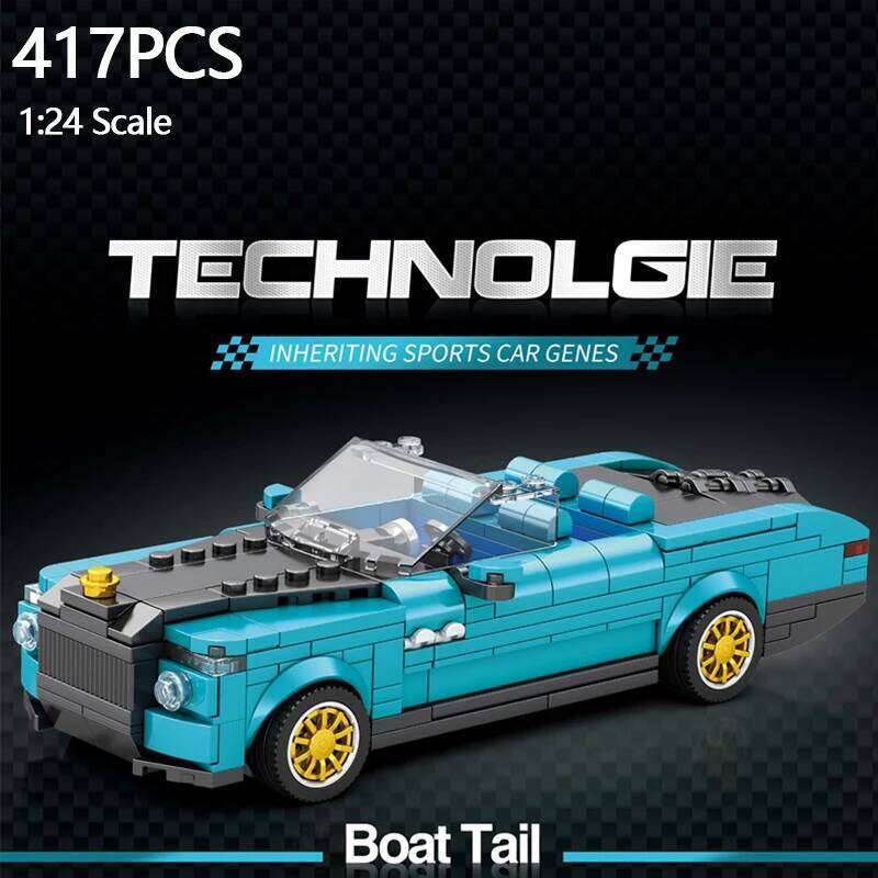 417PCS Retro Luxury Cars Building Blocks 1:24 Scale City Convertible Vehicle Car Model Bricks Kids DIY Toys Idea Gifts Z260305