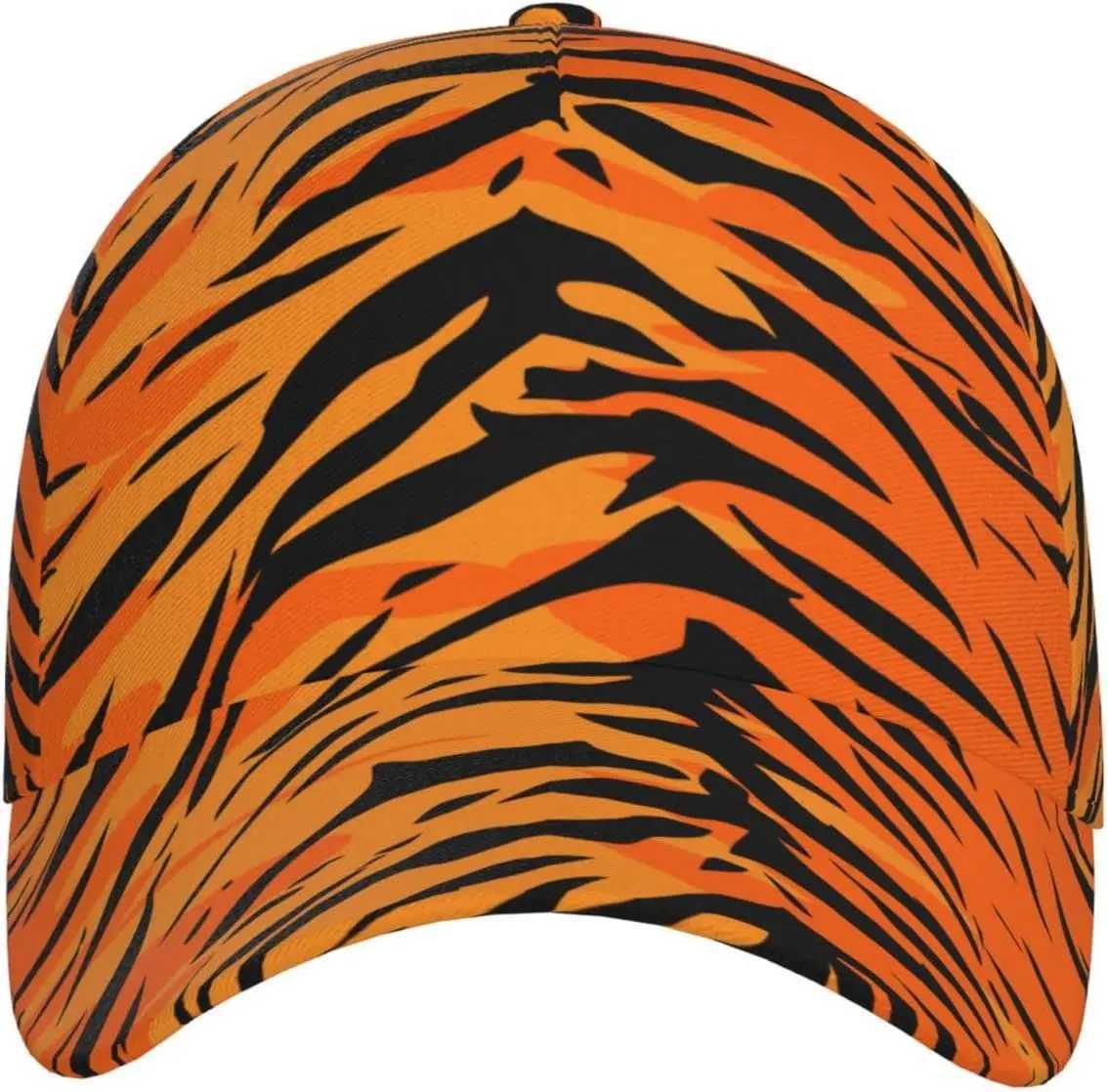Vibrant Tiger Stripe Print Baseball Cap Hat Baseball Cap Hat Snapback-Hat for Men Boys Girls Hip-Hop Summer Trucker Cap S260306