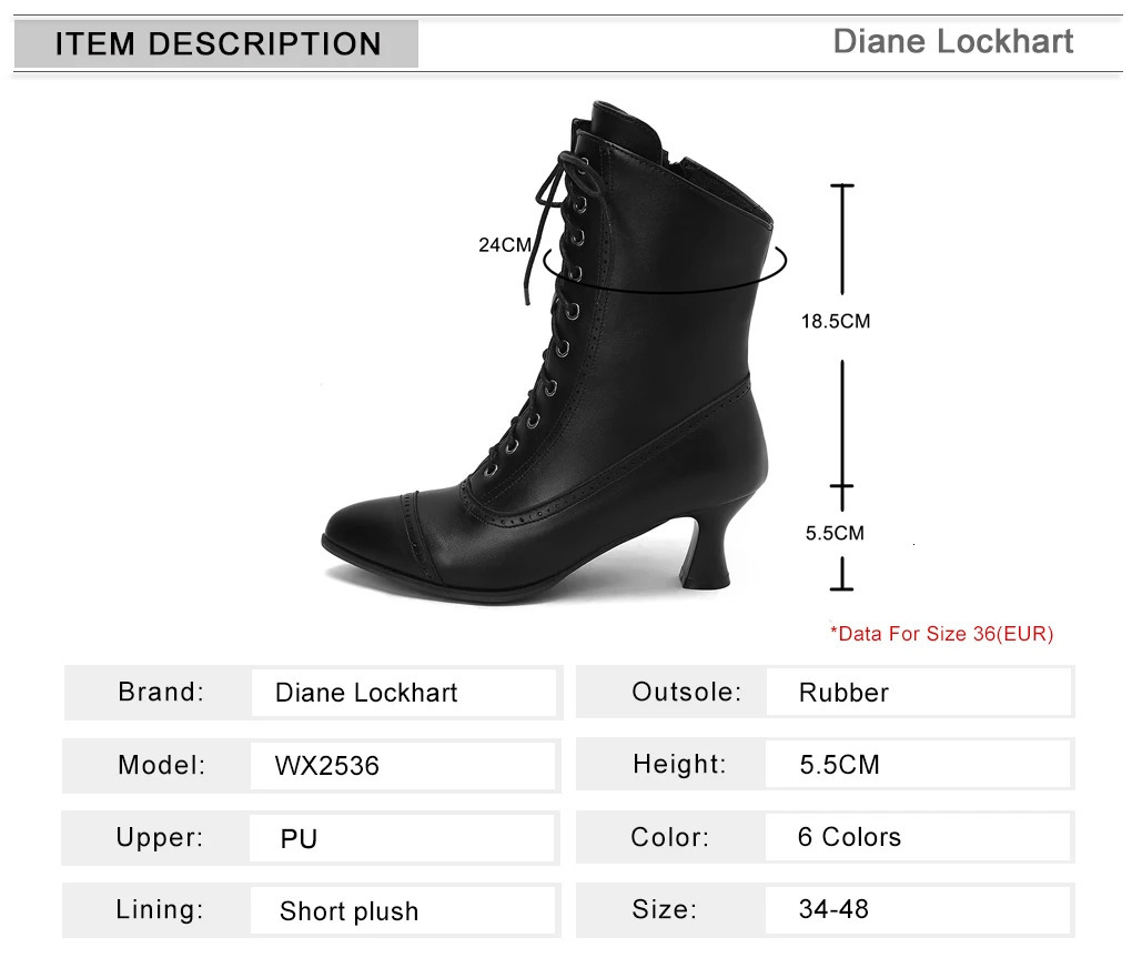 2026 Lace Up Ladies High Heel Shoes Strange Steampunk Boot Victorian Ankle Boots Women Pointed Toe Thick Soled Short Boots 260306