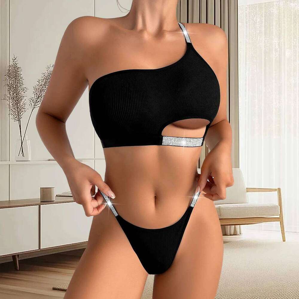 2pcs Women Bras Panties Set Shiny Charming Sexy Lingerie Breathable Fashion Women's Underwear Elegant Backless Brassiere