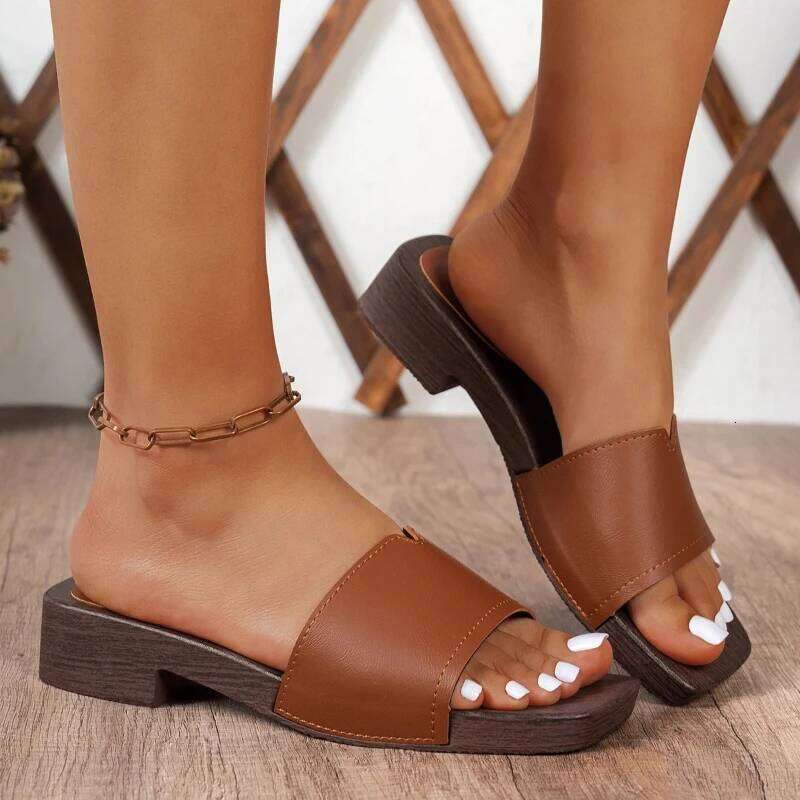 Summer Women Wedge 2026 New Fashion Comfortable Non-slip Slippers Open Toe Breathable Sandals Buckle Woman Shoes