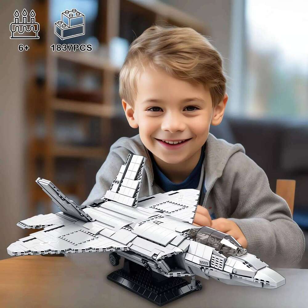 Technical USA F22 Raptor Stealth Strategic Fighter Building Blocks Supersonic Airplane Model Bricks Boy Toys Adult Gifts for Kid Z260306