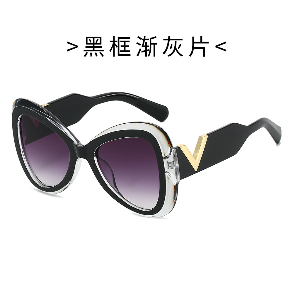 25 new stylish sunglasses for women, high-end, face-slimming, UV protection, large frame, retro cat-eye polarized glasses