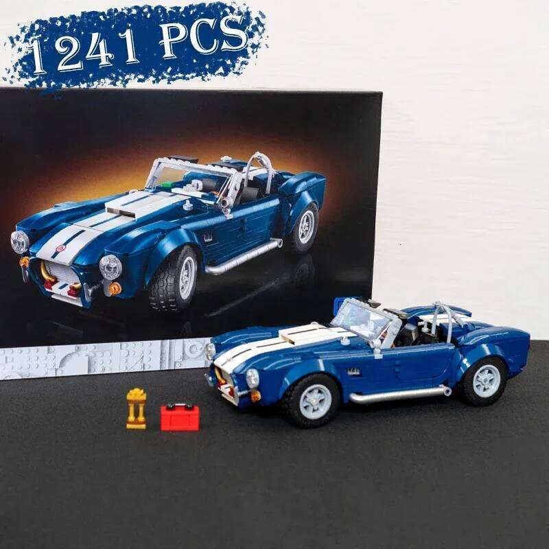 1241PCS Creative Shelby Cobra 427 S/C Sport Racing Car Building Blocks Assemble Bricks Vehicle Toy Gift For Children Kids Z260305