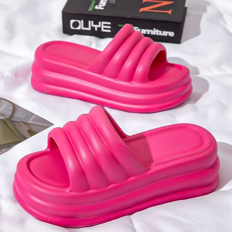 7cm EVA Thick Platform Summer Slippers Women Soft Sole Pillow Slides Outdoor Beach Sandals Woman Non Slip Bathroom Home Shoes