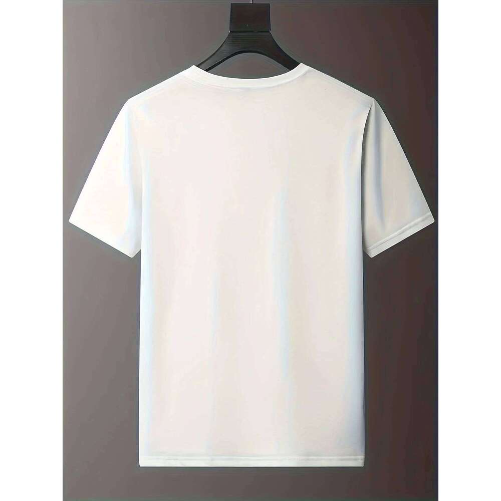 Summer men's cotton casual loose creative pentagram pattern printed comfortable round neck short sleeved T-shirt top 26H0306
