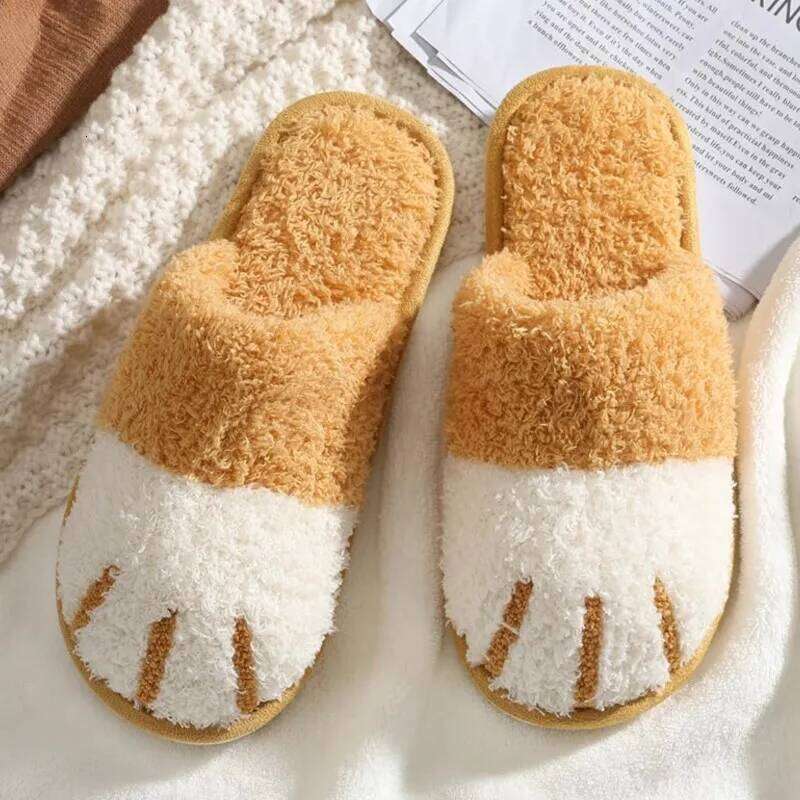 Litfun Winter Fuzzy Women Cute Animal House Warm Fur Couples Bedroom Non-Slip Indoor Fluffy Slippers
