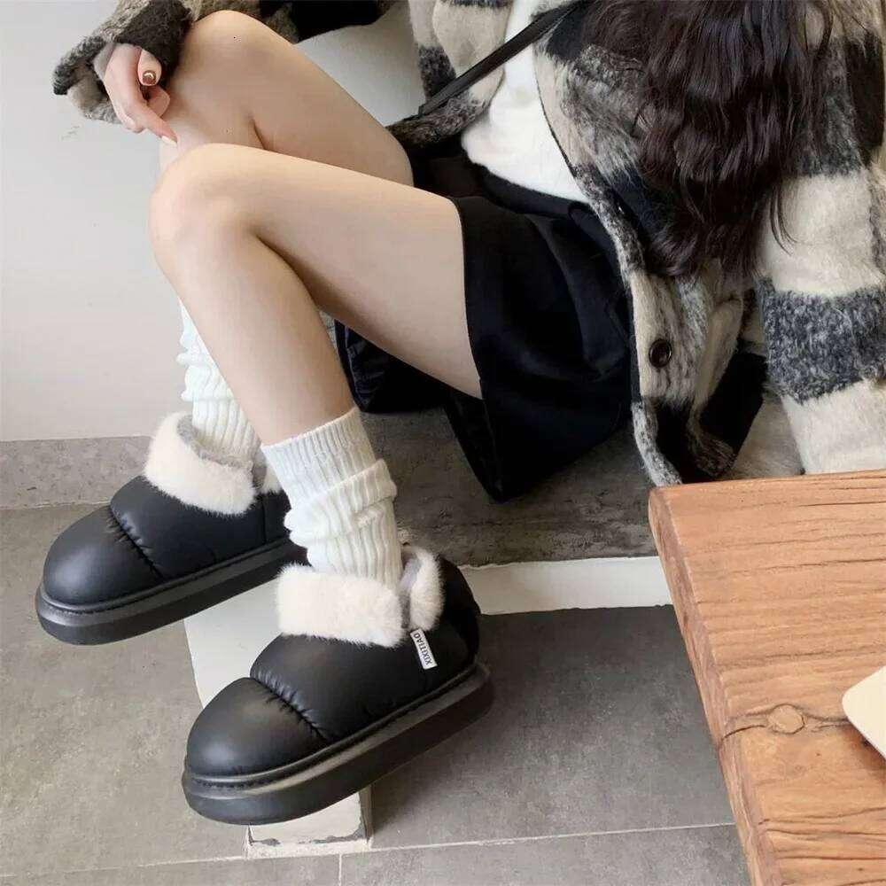 Cute Warm Ankle Winter Women's Warmth Plush Bow Cotton Shoes 2024 New Waterproof Down Cloth Short Barrel Snow Boots
