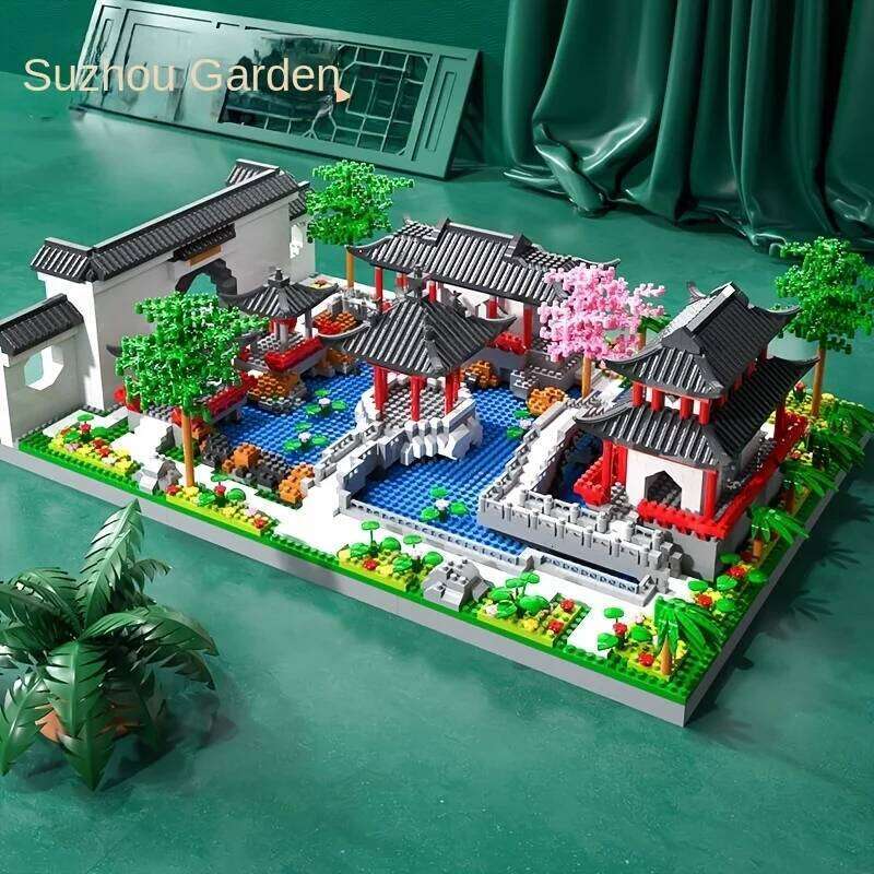 China Blocks Suzhou Garden Building Scene Micro Particle Assembly High Difficulty CHILDREN'S Toy Decorations Z260305