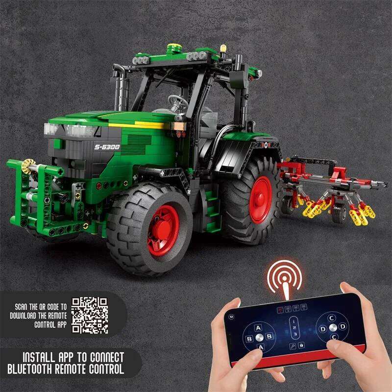 1664PCS Agricultural Tractor Building Blocks Rc APP Remote Control Engineering Car Model Bricks DIY Toys Gifts For Boys Kids Z260305