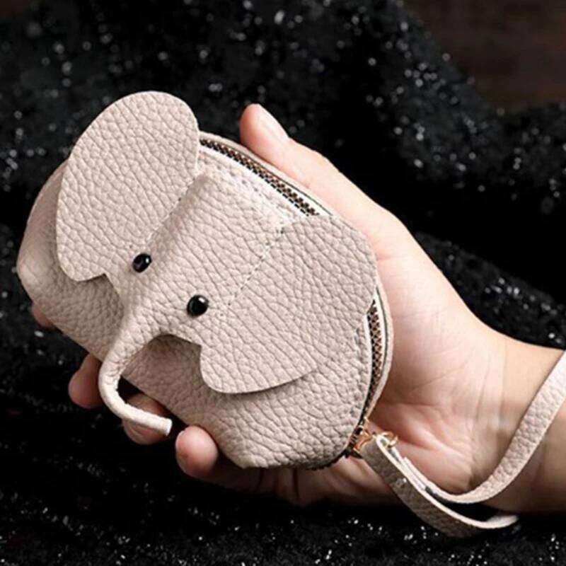 1pcs PU Leather Cute Elephant Money Bag Women Fashion Coin Purse With Ring Multifunctional Zipper Storage Bags Key Case C260304
