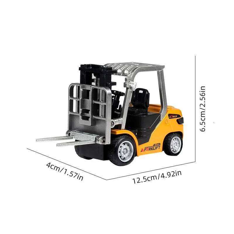 Mini RC Forklift 1/64 Alloy Desktop Remote Controlled Car Toy Engineering Vehicle App Control Cars Trucks Christmas Gifts Kids C260305