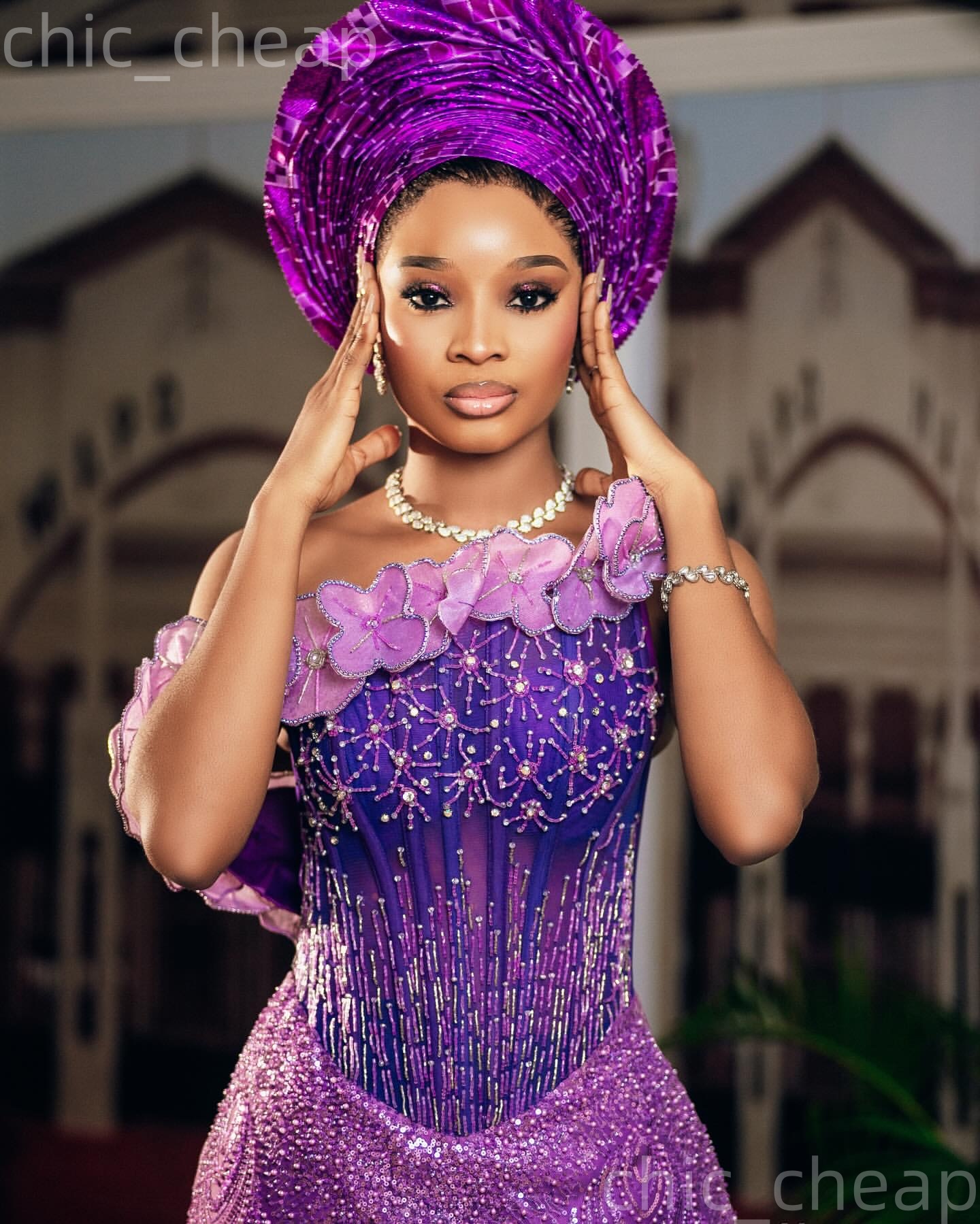 Aso Ebi Purple Prom Dress 2026 Mermaid Prom Dress Flowers Crystals Beaded Evening Dresses For Black Women Birthday Party Formal Receiption Gowns Dress