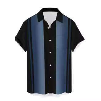 Cross-border foreign trade summer new casual fashion 3D digital print short-sleeve plus size men's shirt