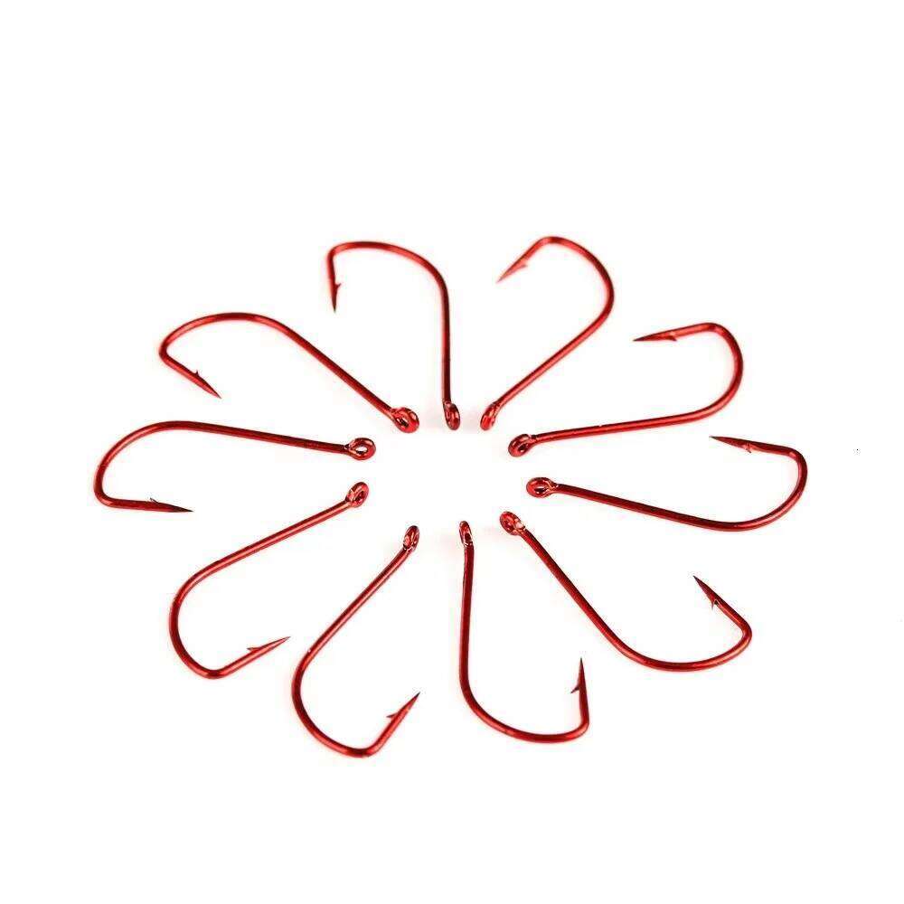 NGB 30PCS SODE High Carbon Steel Barbed Fishhook Bent Baitholder AD Sharp Ringed Carp Hook Fishing Tackle S260305