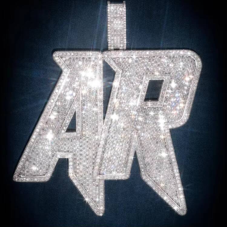 Gra Certificate Custom Moissanite Pendant Name 925 Sterling Silver Hip Hop Fully Vvs Iced Out Hip Hop Moissanite Pendant