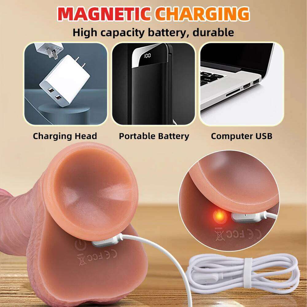 Vibrator dildo xxl realistic big cock telescopic heated spinning penis expansion vibratory massager female couple sex toys 18 W260305