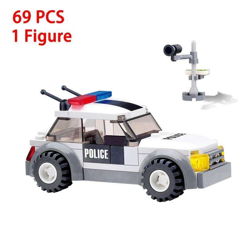 City Police Airplane SWAT Car Fire Helicopter Carrier Vehicle DIY Assemble Aircraft Model Building Blocks Bricks Kids Toys Gifts Z260306