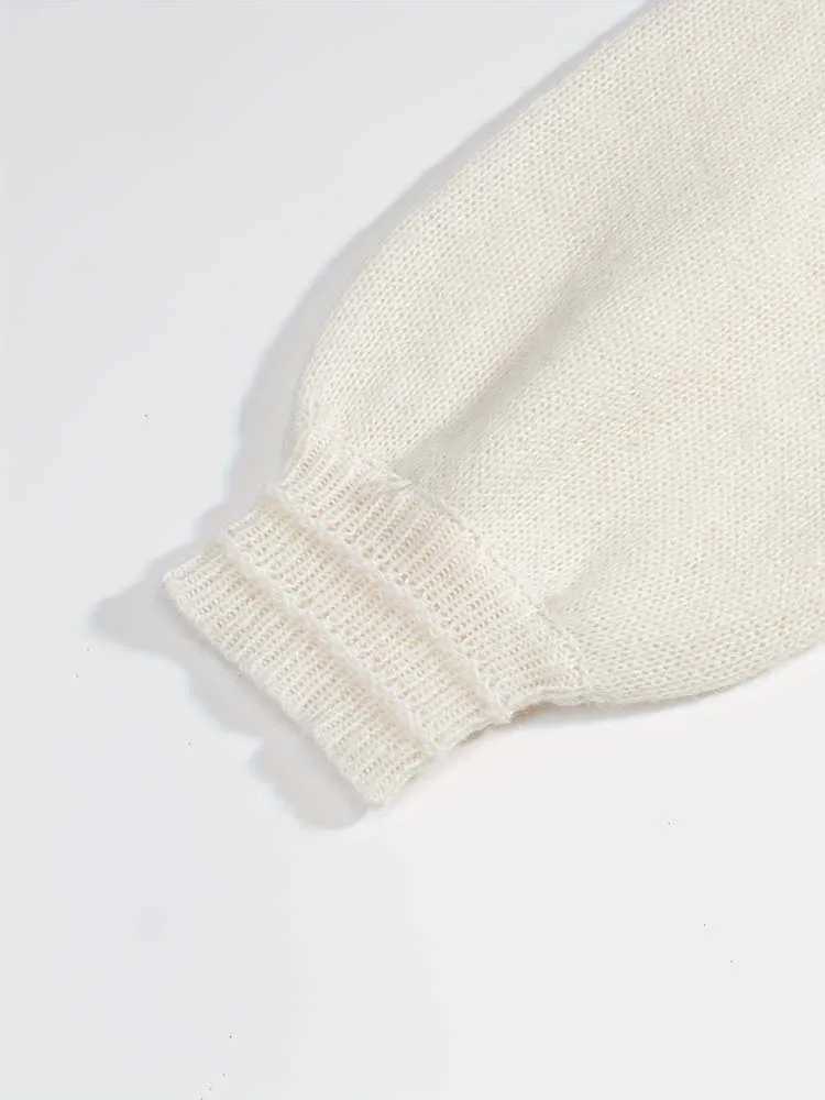 Womens Autumn/Winter Round-Neck Fashion Front-Open Cardigan Sweater Loose and Casual Elegant and Stylish Versatile Outdoor M260306