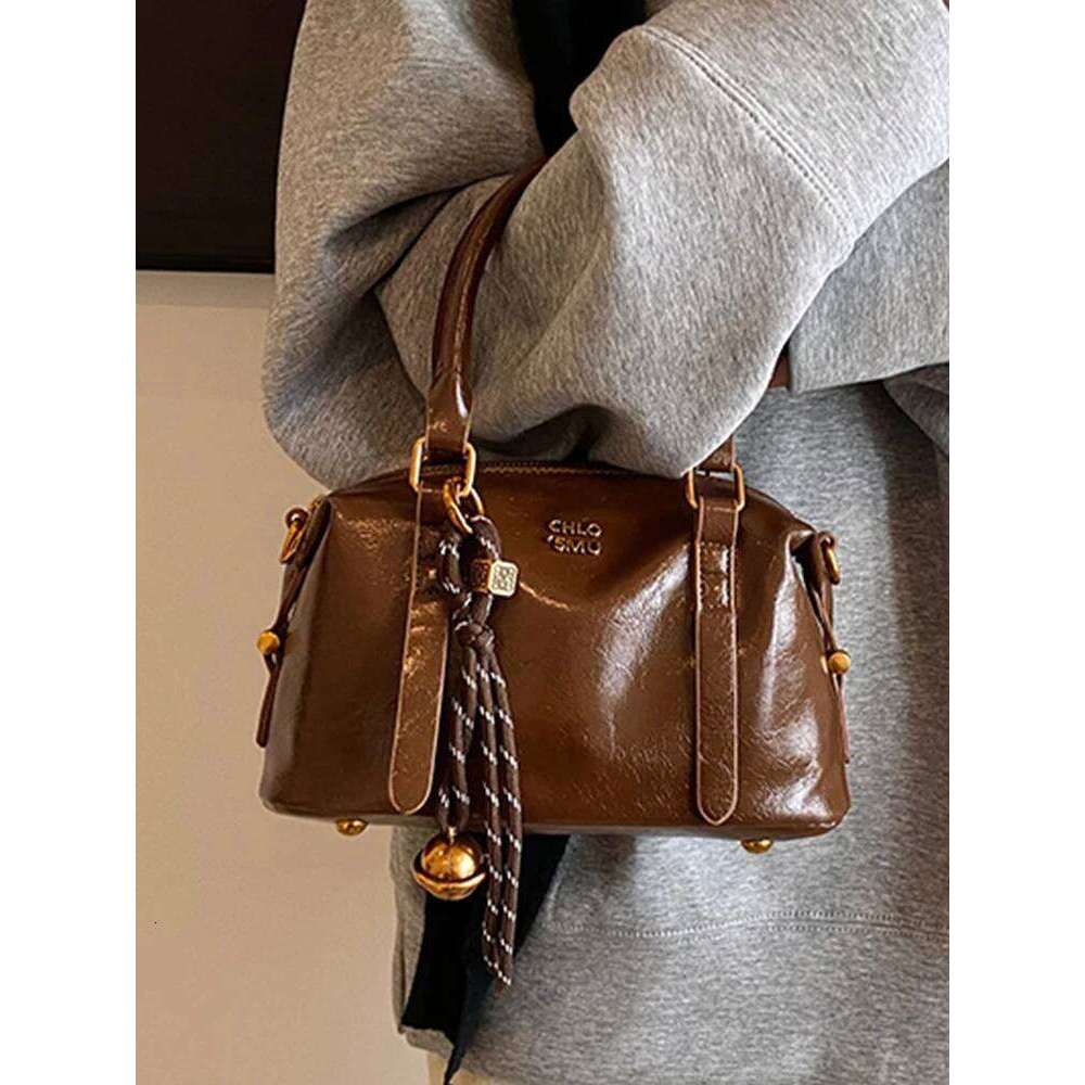 Textured PU Leather Small Handbags With Pendant Women Vintage Crossbody Bags Trendy Versatile Lady Shoulder Bag TIANOUDAISHU