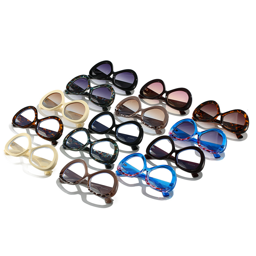 New simple stylish oval frame European American UV protection sunglasses, large frame, trendy, unique, and high-end