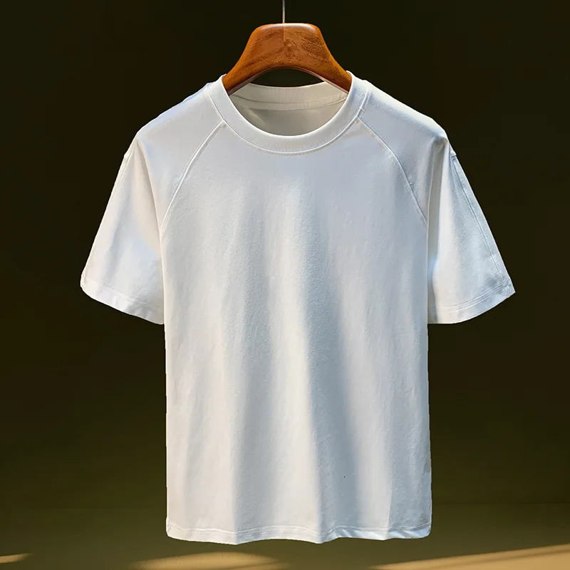 Short sleeved T-shirt for men summer style simple to wear loose top casual street five quarter sleeve trendy clothes 260304