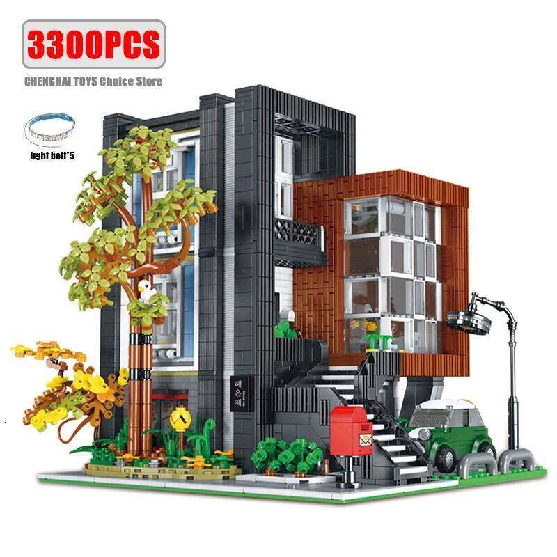 MOC-107015 Creative Expert 'HEA-ON-JEA' Villa Modular City Architecture Building Blocks Model Street View Sets Kid Toy Boys Gift Z260306